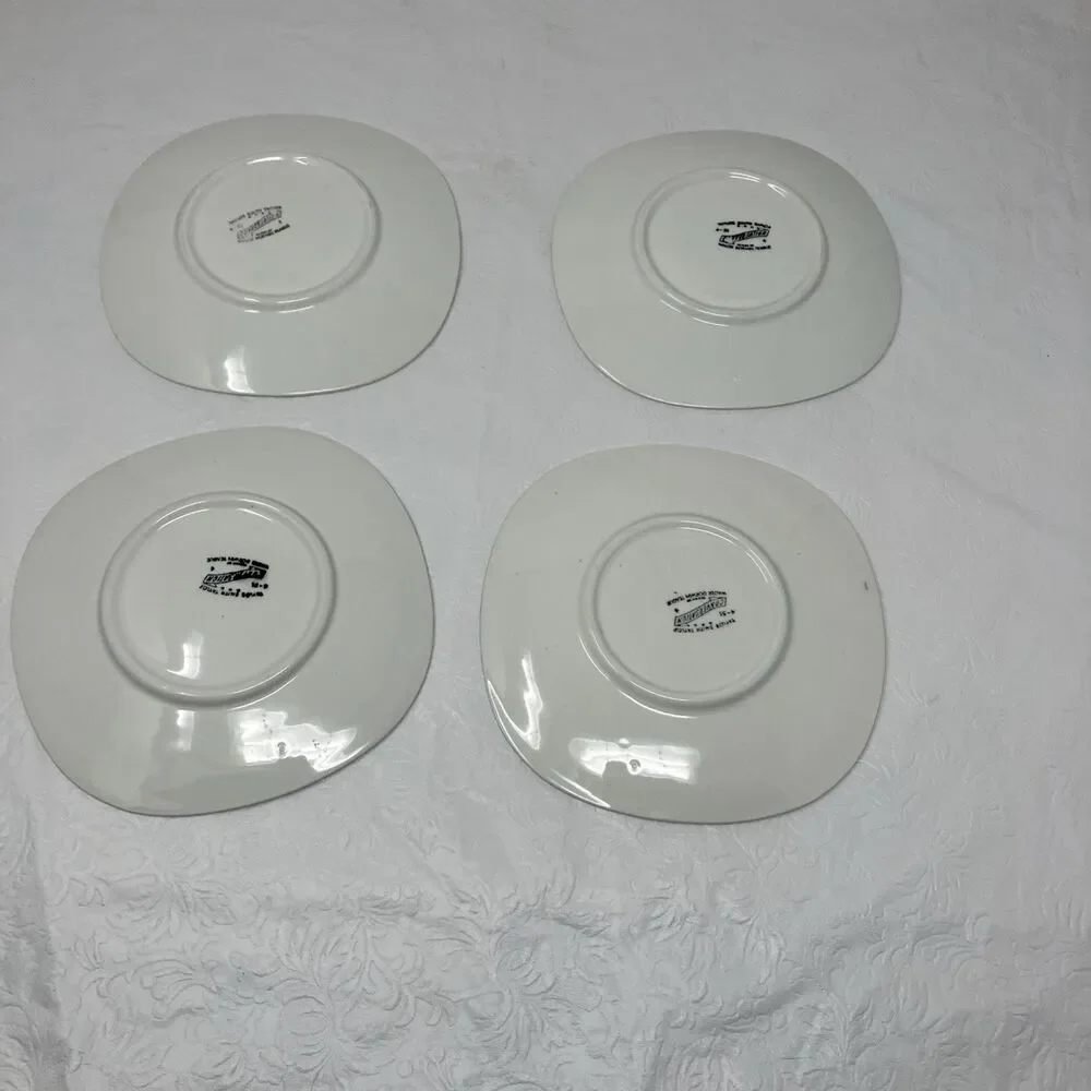 Taylor Smith & Taylor Conversation Day Lily Set Of 4 Saucers DAYLILY